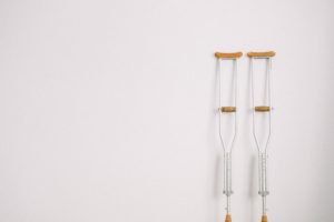 crutches for a patient who slipped on someone else's property - Slip & Fall Lawyer Image