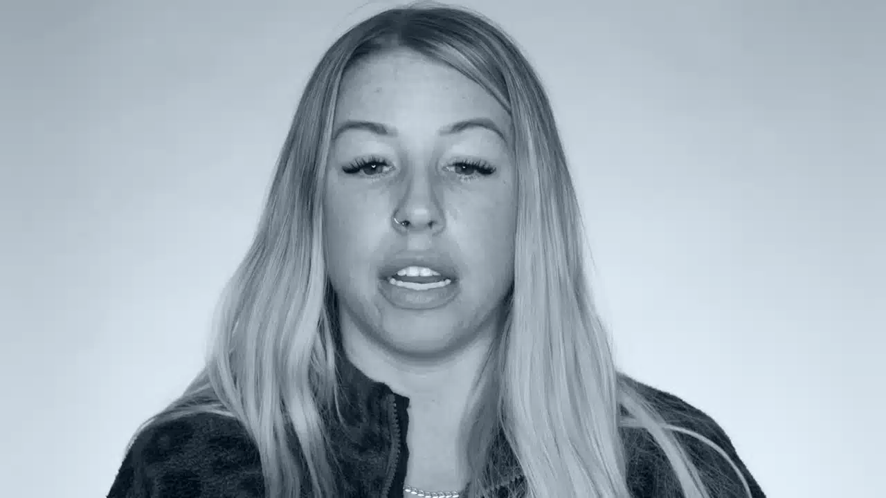 Alison talking to the camera