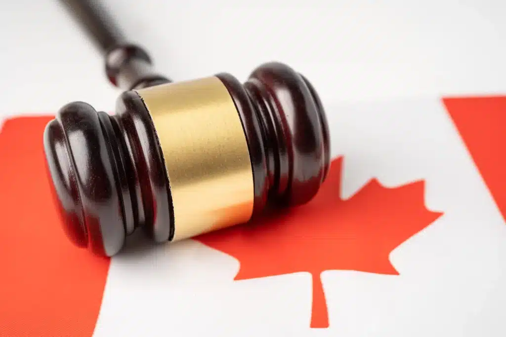 Canada flag with gavel